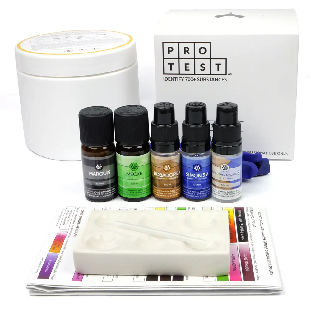Amphetamine Test Kit Meth/amphetamine test kit with Marquis reagent, Mecke, Robadope, Simon's.