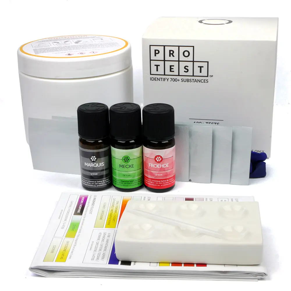 Opioids Test Kit (Heroin Test Kit) Opioids test kit with reagent Marquis, Mecke, Froehde, fentanyl test strips